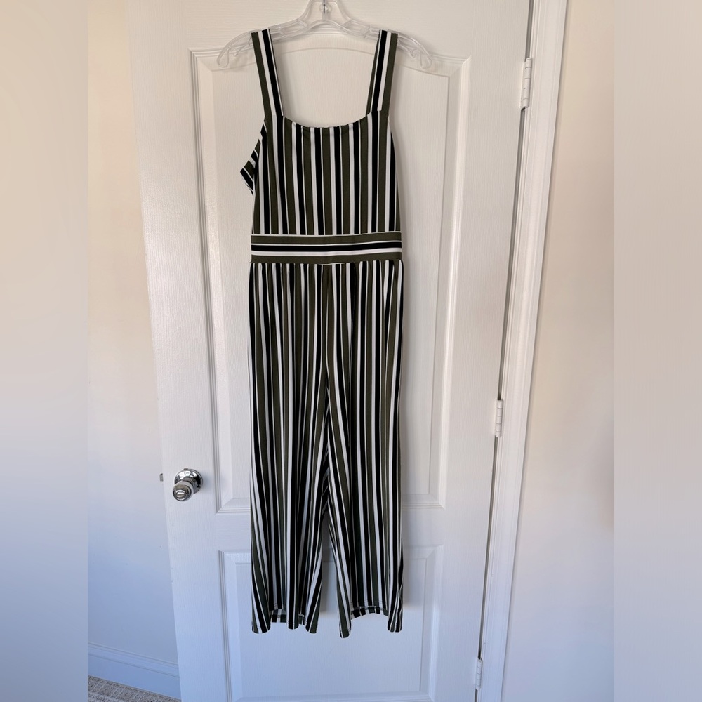 Express Striped Sleeveless Jumpsuit Sz M